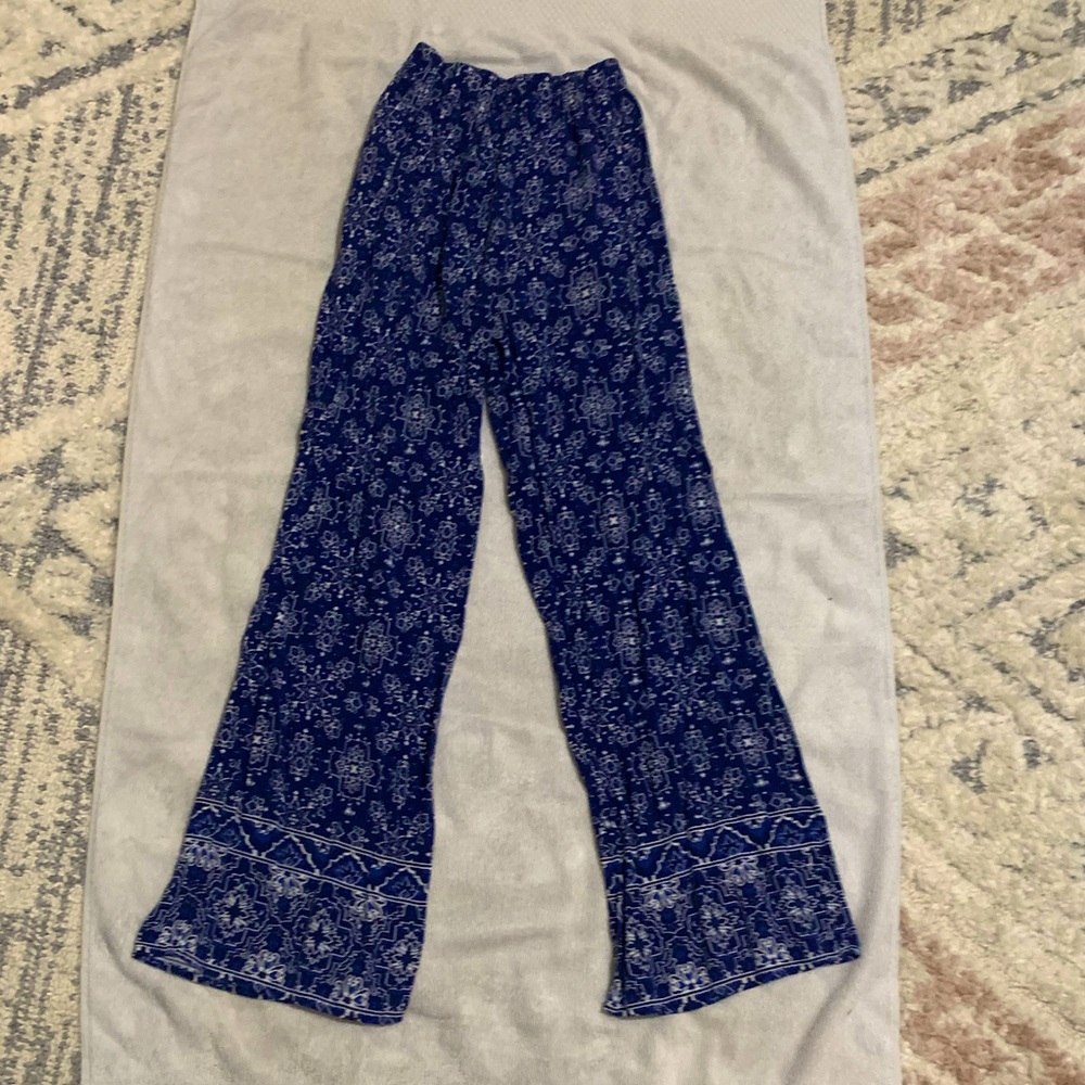 Blue Boho Printed Pants